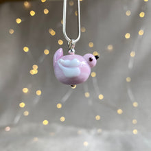 Load image into Gallery viewer, Handmade Glass Bird Necklace in Pink
