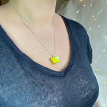 Load image into Gallery viewer, Handmade Glass Bird Necklace in Yellow
