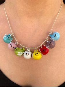 Statement Handmade Glass Bird Collection Necklace