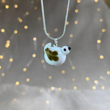 Load image into Gallery viewer, Handmade Glass Bird Necklace in White
