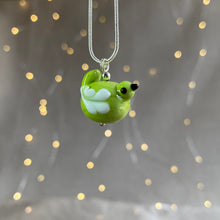 Load image into Gallery viewer, Handmade Glass Bird Necklace in Green
