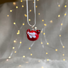 Load image into Gallery viewer, Handmade Glass Bird Necklace in Red
