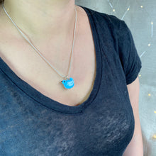 Load image into Gallery viewer, Handmade Glass Bird Necklace in Blue
