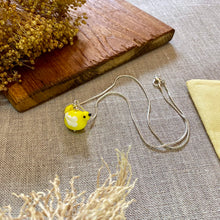 Load image into Gallery viewer, Handmade Glass Bird Necklace in Yellow
