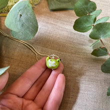 Load image into Gallery viewer, Handmade Glass Bird Necklace in Green
